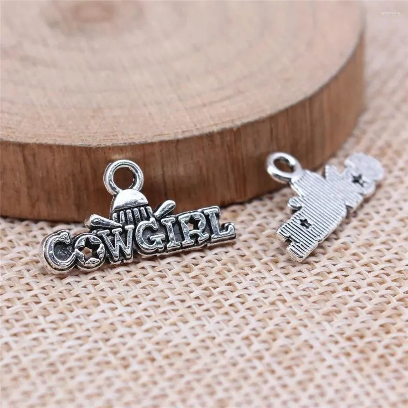 Charms Men Accessories Cowgirl для ювелирных изделий 11x22mm 20pcs