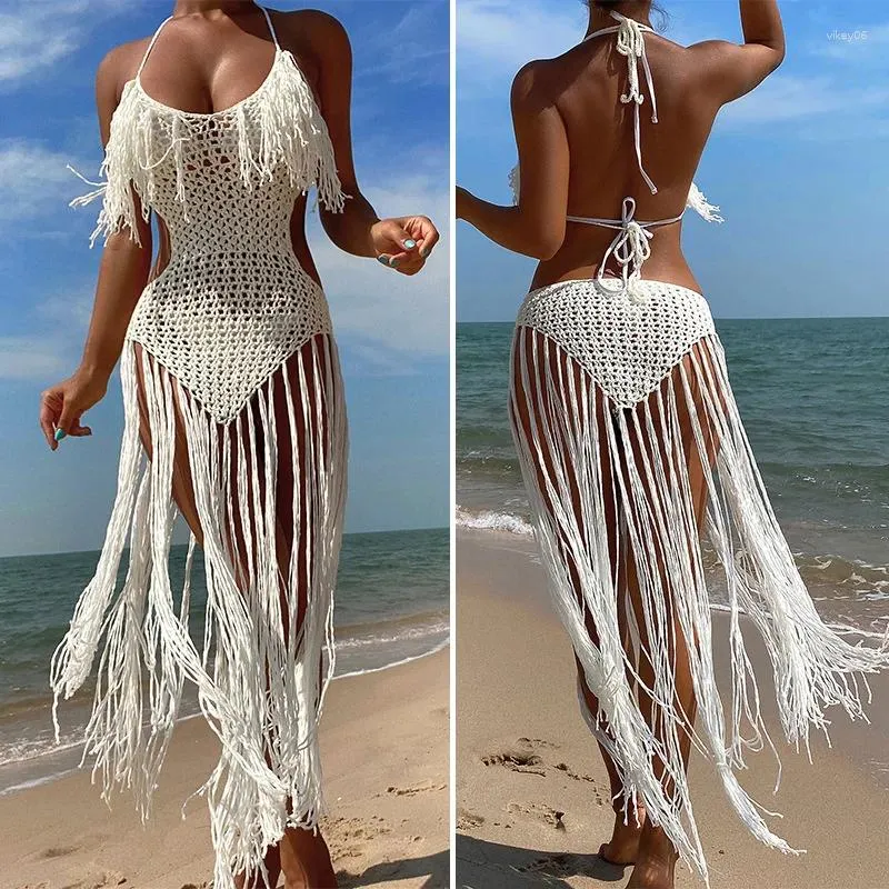 Lässige Kleider Ladies Beach Sexy Rückenless Kleid Sommer gewebt