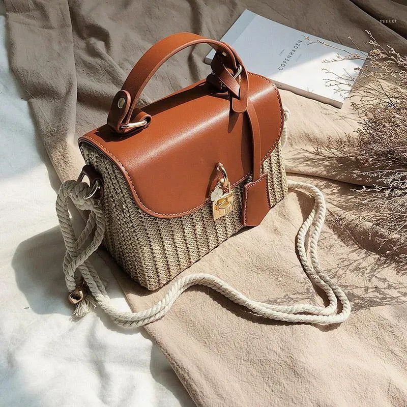 ファッションラタンの女性​​ショルダーバッグデザイナーハンドバッグ豪華なウィッカークロスボディバッグサマービーチストローレディスモール財布