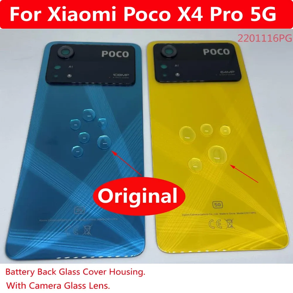 Ramy Oryginalne obudowę tylnej osłony baterii do Xiaomi Poco X4 Pro 5G X4Pro drzwi tylna skrzynia