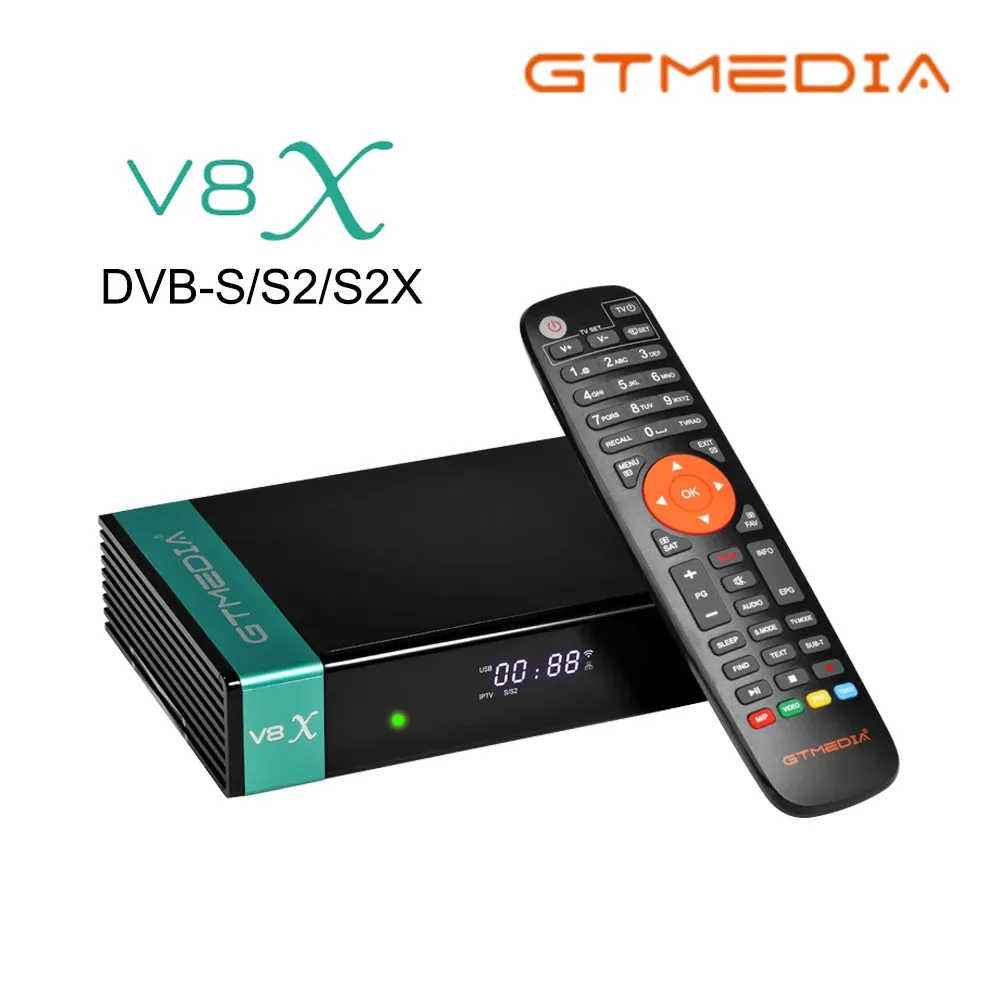 Receivers GTMEDIA V8X Support IKs Satellite Receiver DVBS/S2/S2X H.265 CA Card Slot Builtin Wifi Youtube Set Top Box