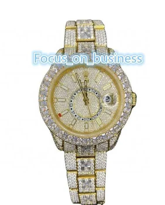 Pass Diamond Tester Marca de moda personalizada D Color VVS Iced Out Watch Moissanite Diamond Brand Bust Down Watches Saturied Supplier