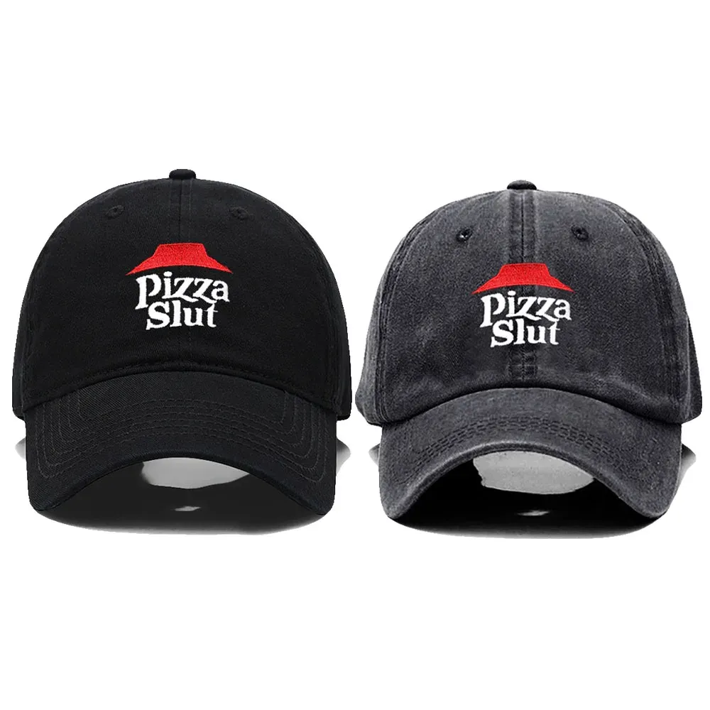 Softball New Vintage Washed Cotton Pizza Pizza Brode Baseball Cap pour hommes Femmes papa Chaps de golf Caps Snapback Cap Dropshipping