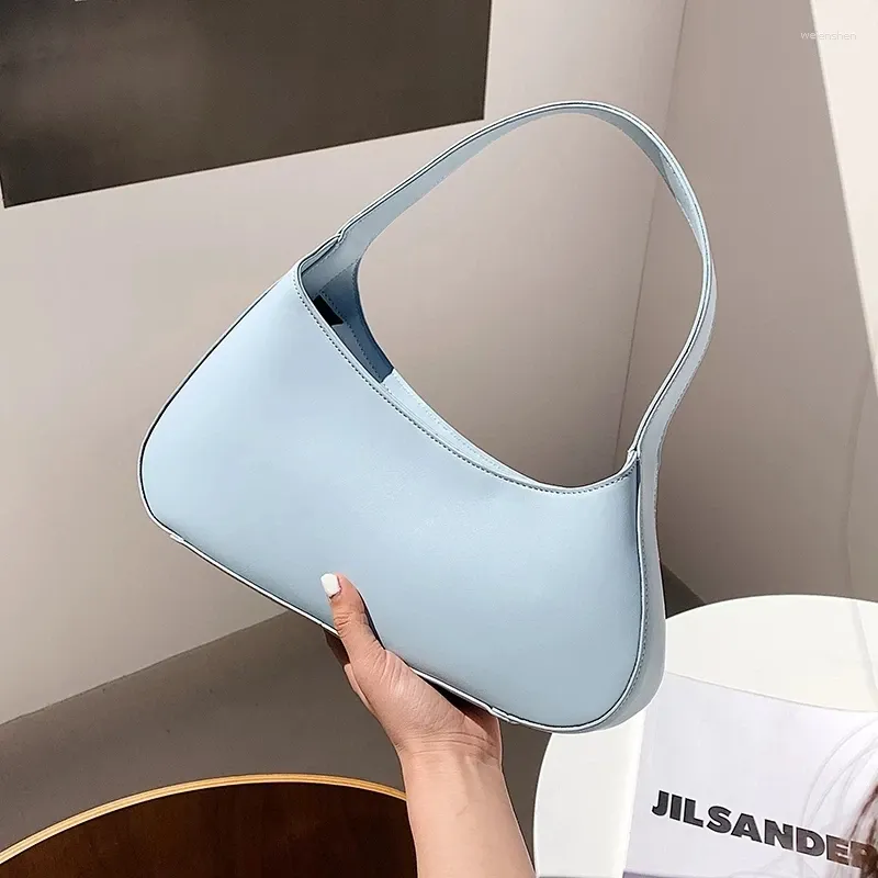 Shoulder Bags Irregular Shape PU Leather Underarm For Women 2024 Simple Ladies Brand Trend Travel Handbags Purses