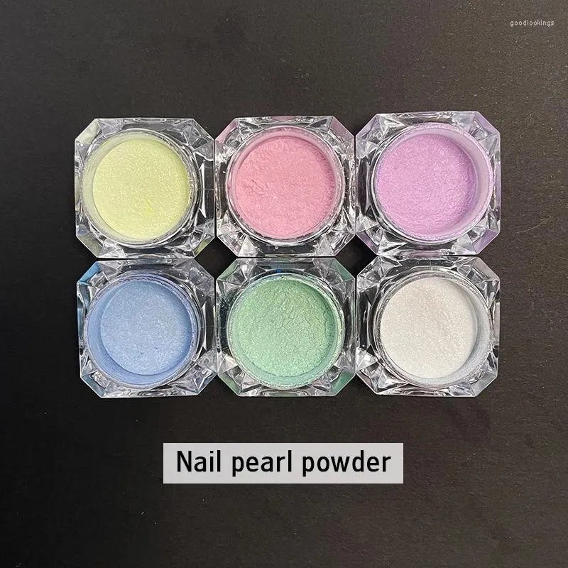 Paznokcie 1 set lustro proszkowe pigment perłowe białe pocieranie się na kurz chromowane dekoracje manicure aurora