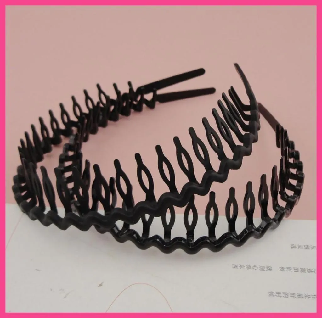 10pcs Blackmatte Blackmatte noir Plastique ondulé Pouigon Passe de poils Bands à la main Femmes à la main