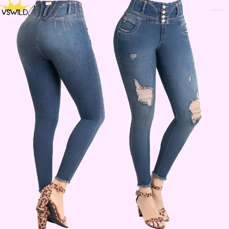 Women's Jeans Con Faja Interna Levanta Cola High-Waist Stretch Slim-Fit ShapingY2K Women Ultimate Hip To Sexy Figure Long Denim
