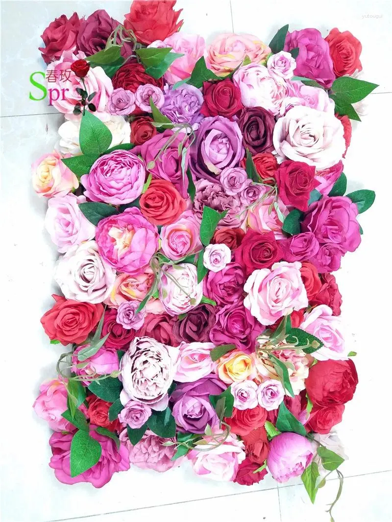 Decorative Flowers SPR 10pcs/lot 3D Artificial Rose Peony &hydrangea Flower Wall Wedding Backdrop Arrangements