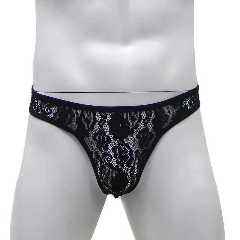 Briefs trosor smarta-menmode män spetsar thong sexiga underkläder se genom tanga hombre g sträng transparent underkläder underbyxor t-back trosor y240425