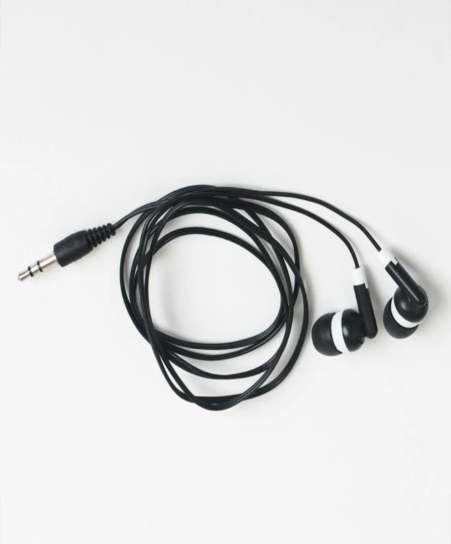 Universal le moins cher jetable noir coloré 35 mm oreillettes en oreille-écouteurs stéréo écouteurs pour mp3 mp4 téléphone portable 6653448
