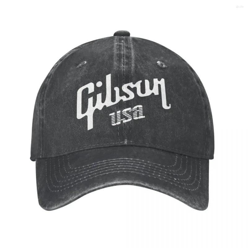 Ball Caps Gibsons Music 1894 Baseball Cap Vintage Distressed Washed Headwear Men Women Outdoor Summer Adjustable Hat