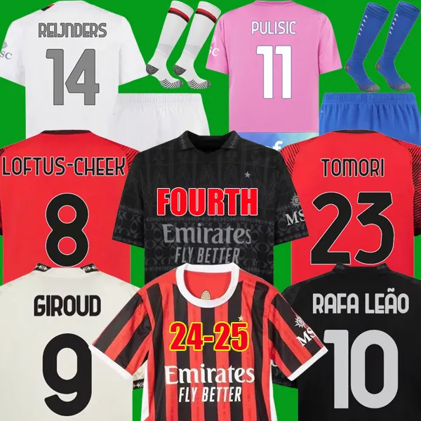 Pulisic Rafa Leao Reijnders 23 24 25 Maglie da calcio Tomori Kalulu 2023 2024 2025 Theo Calabria Men Kids Sets Giroud quarta 4 ° Top Football Shirt Uniform Maglia