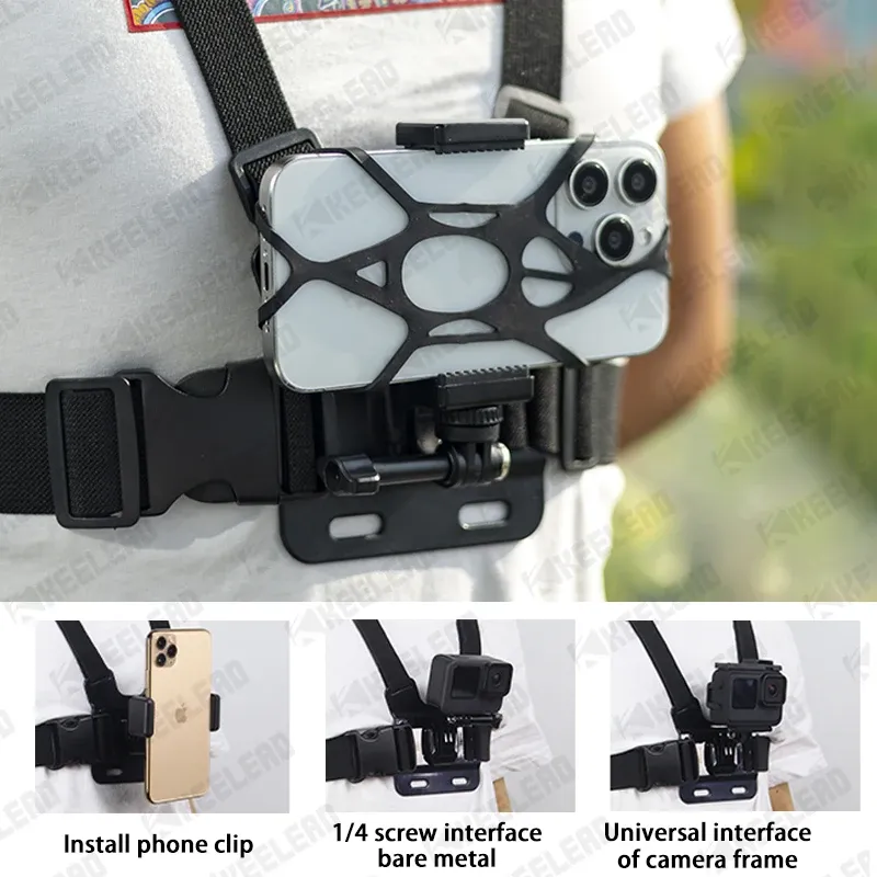 Zubehör Brustgurt für GoPro Hero Camera Mount Belt Telefonhalter für Smartphone Xiaomi iPhone 13 14 Pro Max Insta360 x3 Zubehör