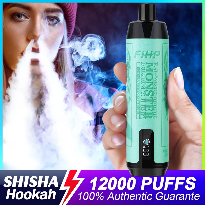 Oryginalny FIHP Monster Shisha Hookah Vapes Dostępowe zaciągnięcia 12K 15K 9K 12000 15000