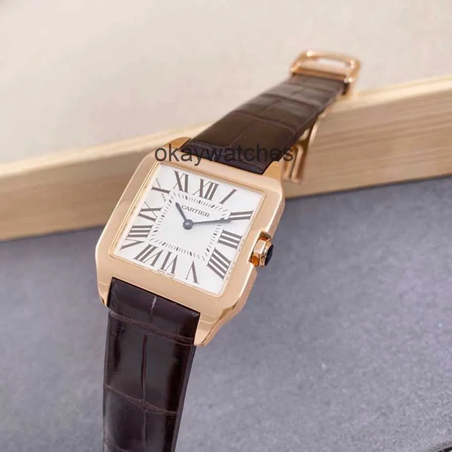 Quadri che funzionano automatici orologi Carter Watch Womens Series Square 18K Rose Gold English Movement New W2009251
