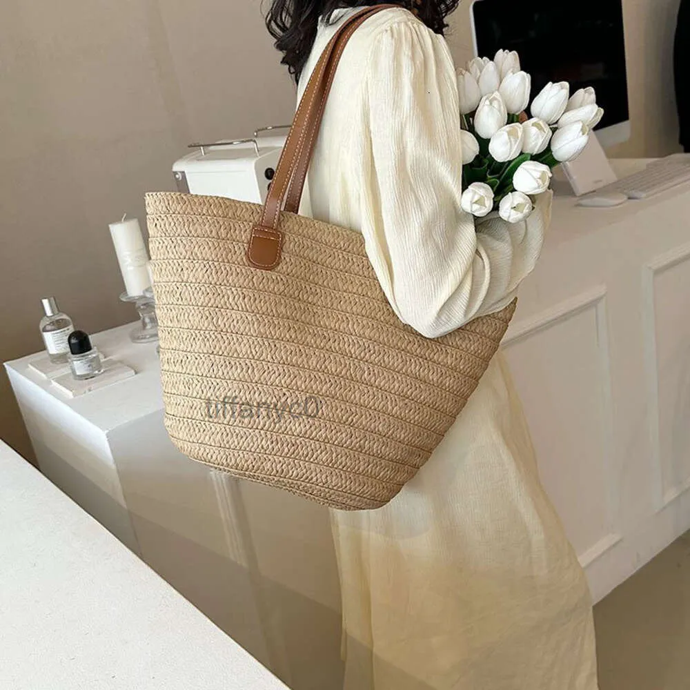 damska duża pojemność torba na ramię letnia słomka tkanina torebka fi luksusowy projektantka plażowa bali kupująca TOTE U742#