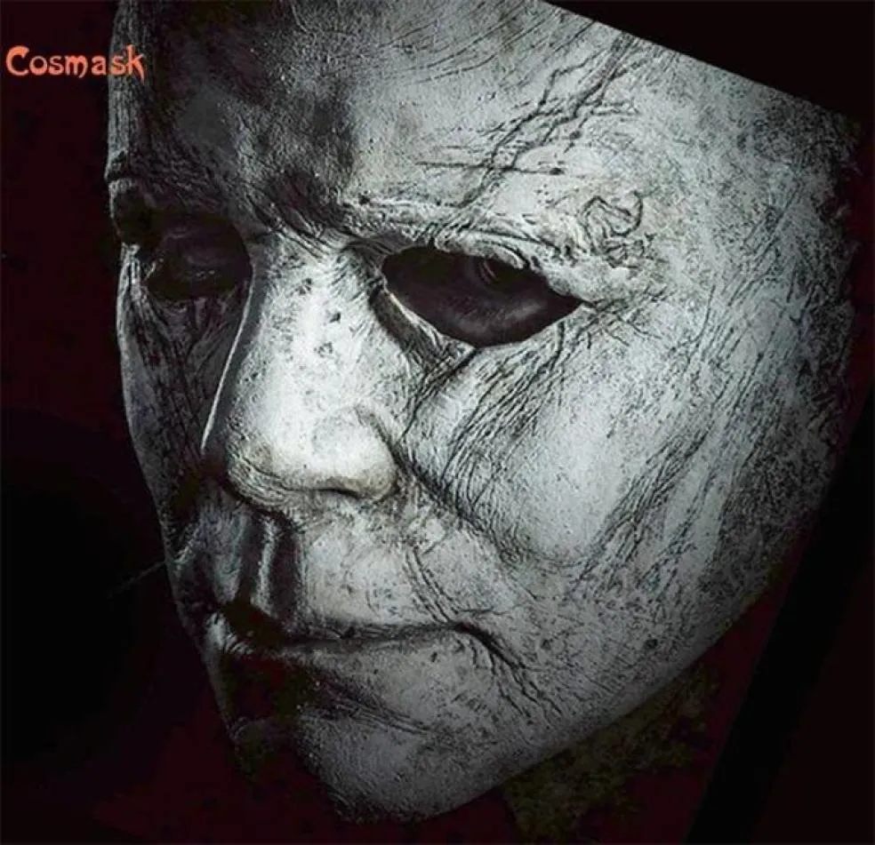 Cosmask Halloween Michael Myers Mask Trick or Treat Studio Halloween Party Mike Mel White Full Head Latex Mask 2009292716992
