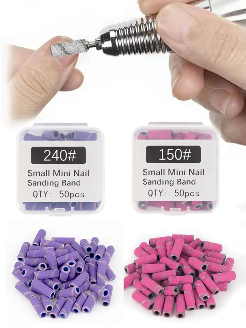 Bity 3mm paznokcie opaski szlifierki różowe mini zebry szlifierki paznokci