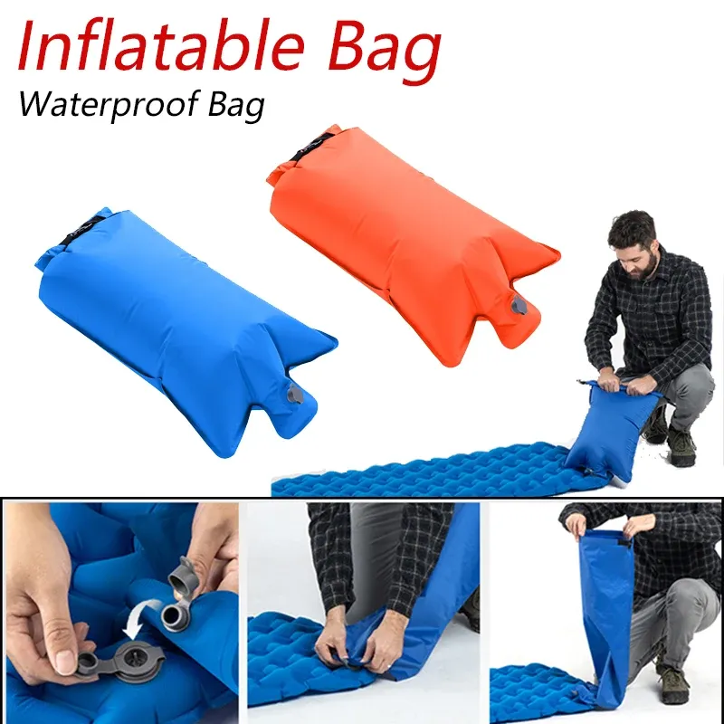 Mat de matelas gonflable extérieur Sac matelas imperméable Piste d'air de rangement de téléphone ultraléger pour les matelas à tampons de couchage Équipement de camping