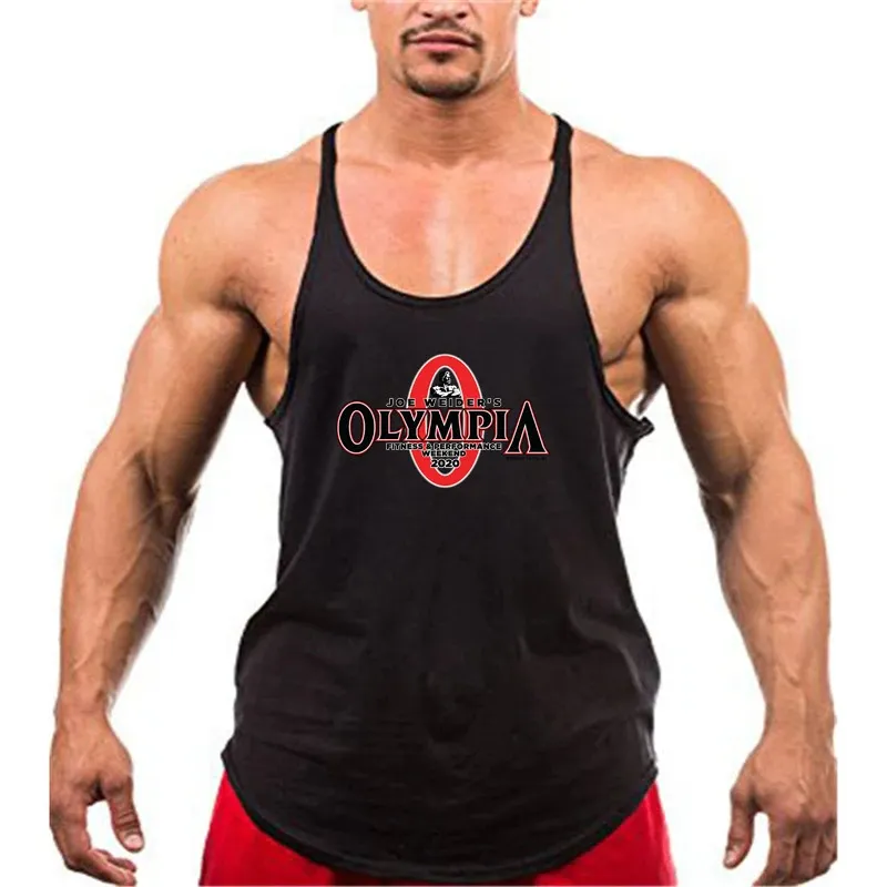 Summer Mens Basketball Gyms Sports Loose Cotton Bodybuilding Fitness O-neck Printed Sleeveless T-shirt 240425