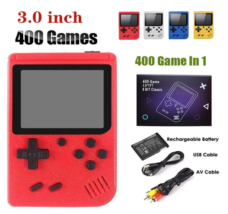 400in1 Handheld Video Game Console Retro 8bit Design 3inch LCD 400 Klassische Spiele unterstützt zwei Spieler AV Output Pocket GameBO9114634