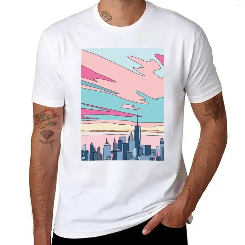 Men's Polos City Sunset By Elebea T-shirt surdimensionné à séchage rapide coton