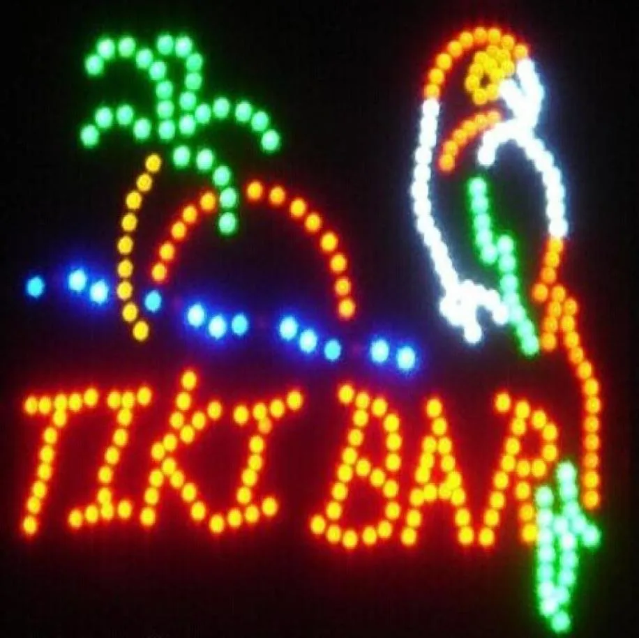 2016 1919 Zoll Indoor Ultra Bright Tiki Bar Home Wall Decor LED NEON Open Schild LED Billboards Whole6209305