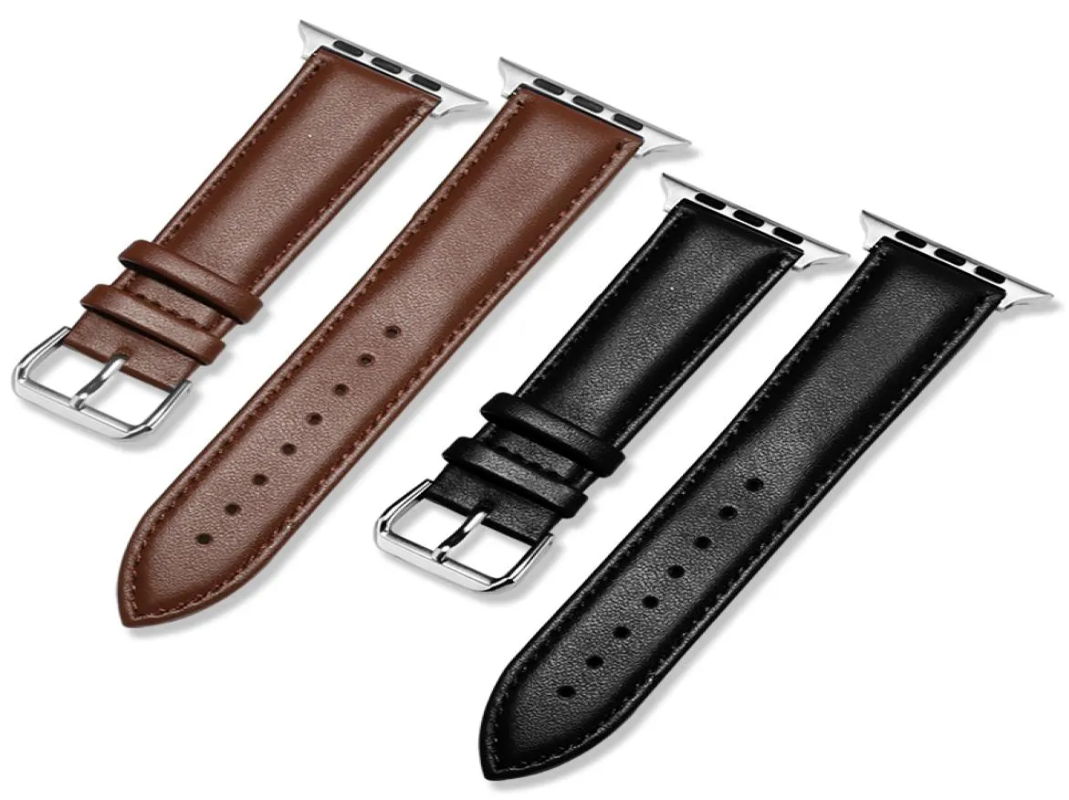 Äkta läderband Watch Bands för Apple Watch Iwatch 38mm 42mm Series 1 2 3 Smart Watch Strap8274143