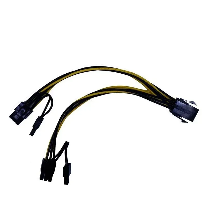 PCI-E 6-pins tot dubbele 6+2-pins 6-pins/8-pins Power Splitter Cable grafische kaart PCIe PCI Express 6pin naar dubbele 8-pins voedingskabel