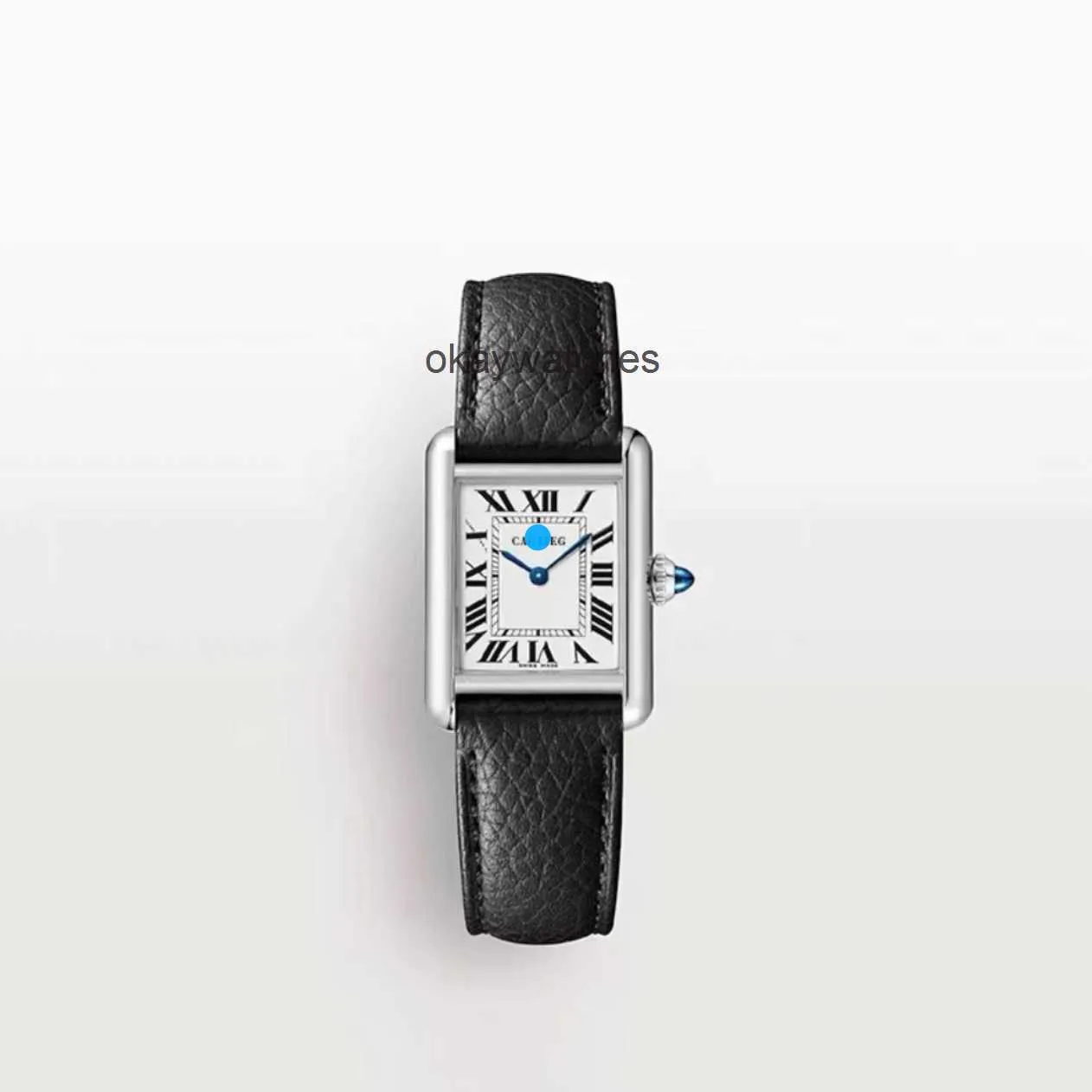Cadran travaillant automatiquement des montres Carter Swiss Brand Tank Series Watches Womens Quartz Couple de ballons à aiguille bleu carré élégant