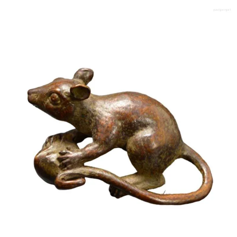 Gli orecchini della collana impostano il topo zodiacale abbracciano Momoka e inserisce la mascotte in lega di rame artigianale solido.