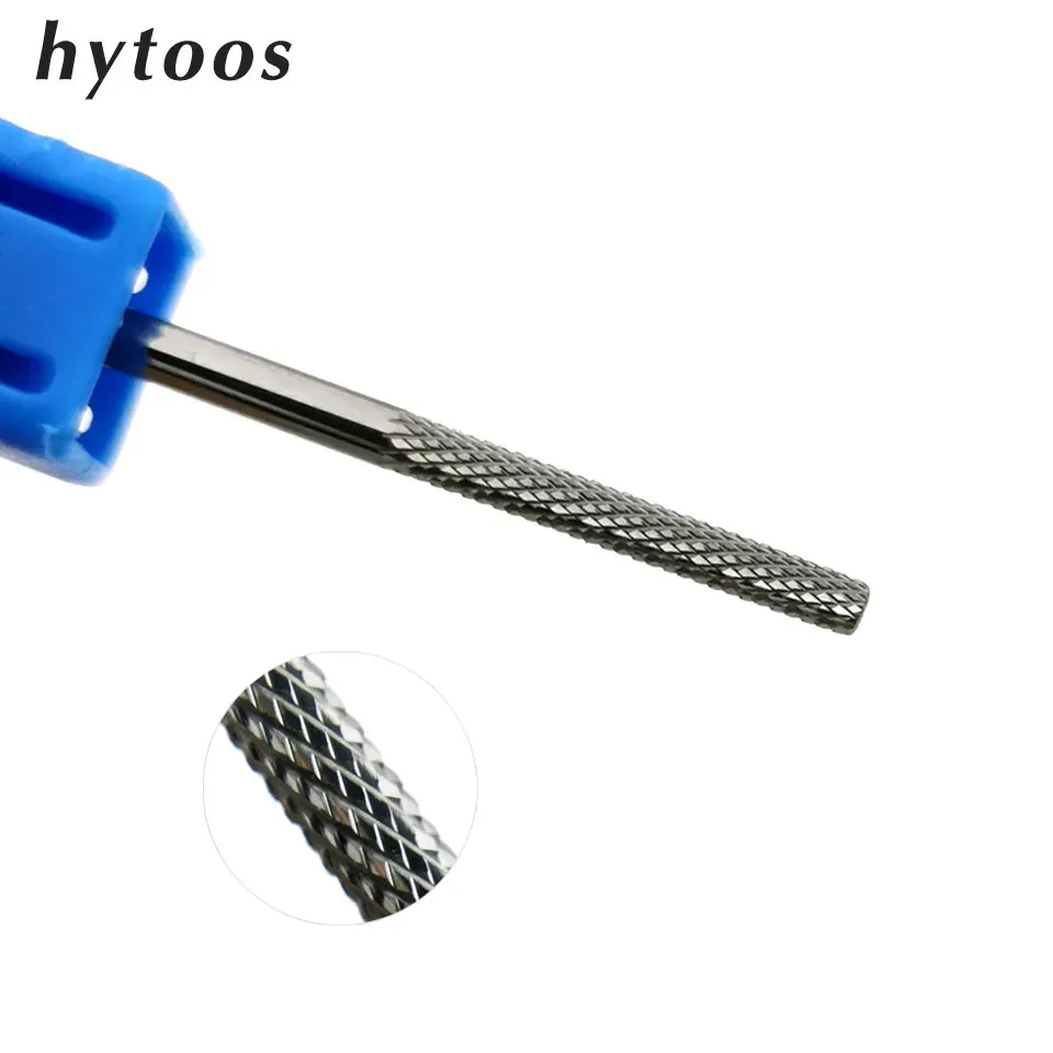 Bits HYTOOS 18mm Rod Carbide Super Long Nail Drill Bits 3/32 Cuticle Clean Electric Drills Accessories Manicure Bit Tool