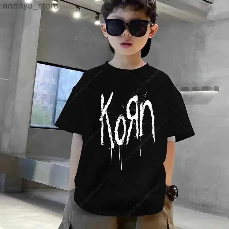 T-shirt Korn Cartoon Rock Band Music Album Thirt Boys Girls Girls Harajuku Metal Gothic Oversize T-shirt Summer Cotton Child Short Short Short ShortSl2404