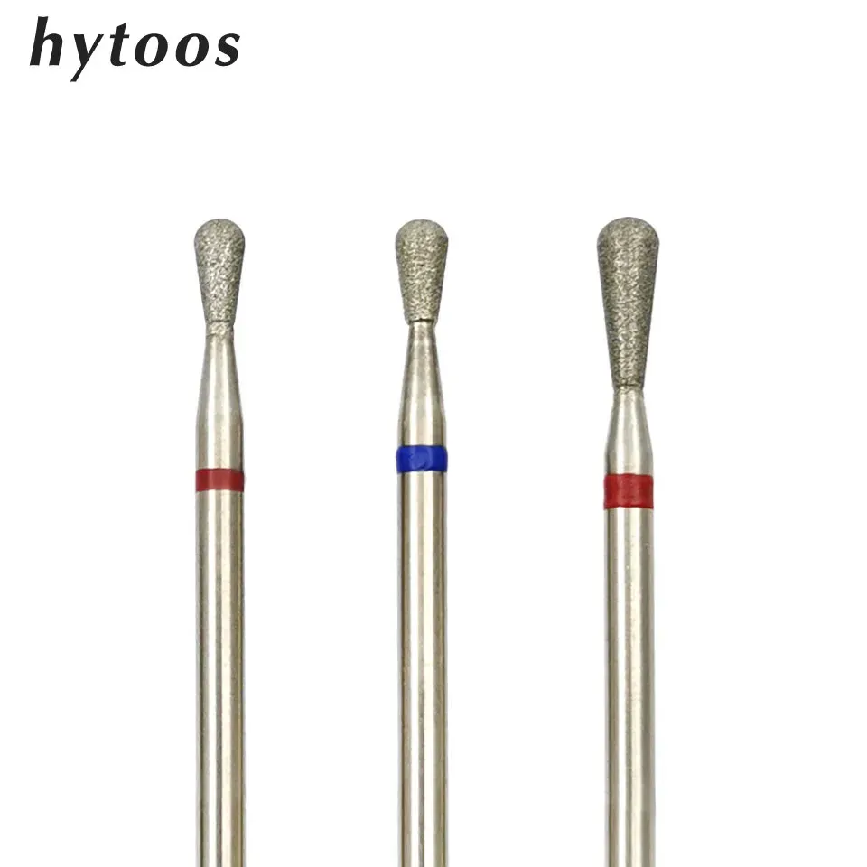 Bits hytoos redondo bits de perfuração de unhas redondos 3/32 "Cutícula russa Bit rotativo Diamond Burr Drills Electric Machine Nails Acessórios Ferramenta