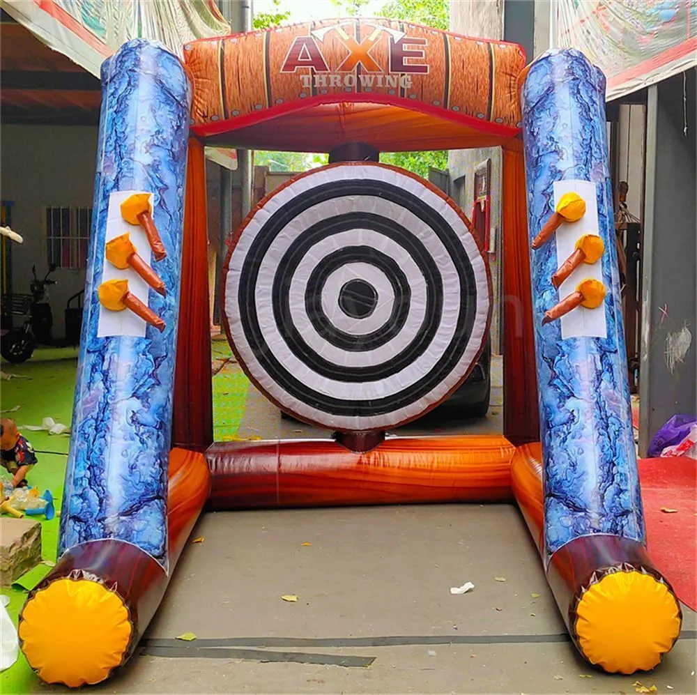 Outdoor games Interactive Competition Inflatable Axe Throwing Games Carnival Sports Athletic Target Shoot Throw Toss Dart Sticky Cage free air shipping to you