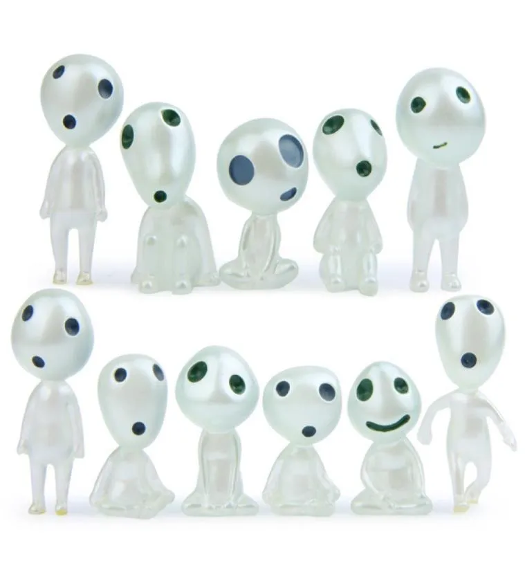 11 pcSset Princess Mononoke Luminous Tree Elfes Elfes Spirit Kodama Gardening Potted Decoration Micro Landscape Accessoires2965911