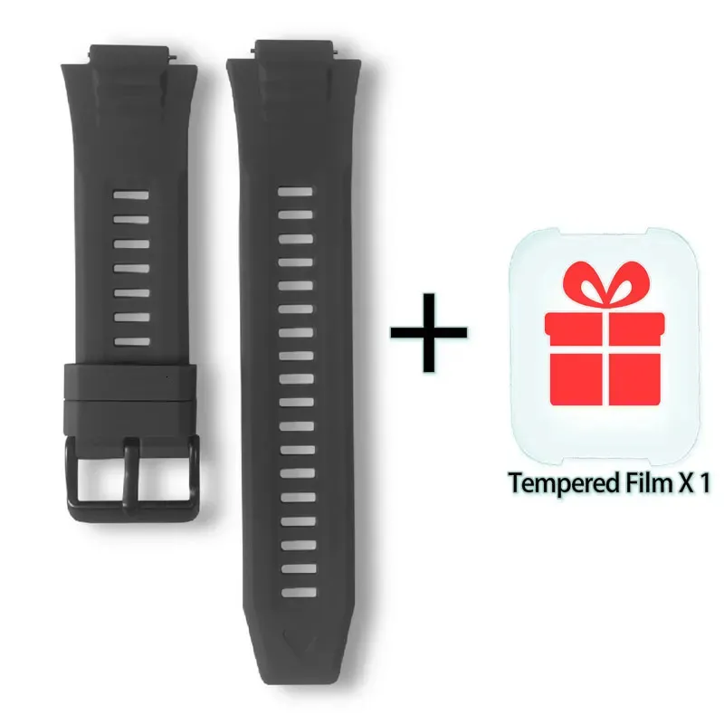 Original MK66 Smart Watch Straps Waterproof Bands15mm armband gratis En bit härdad glas smartwatch delar 240409