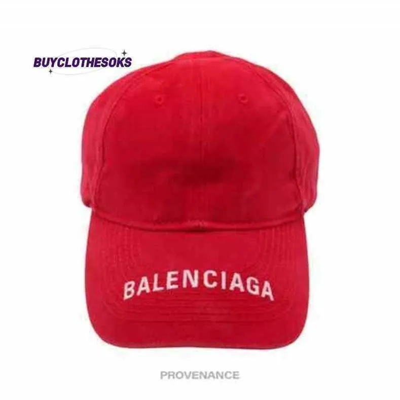 Letra Bordado Caps de Hip Hop Male Macho Punk Baseball Hats Blnciaga Bordado de LOGOTO - RED