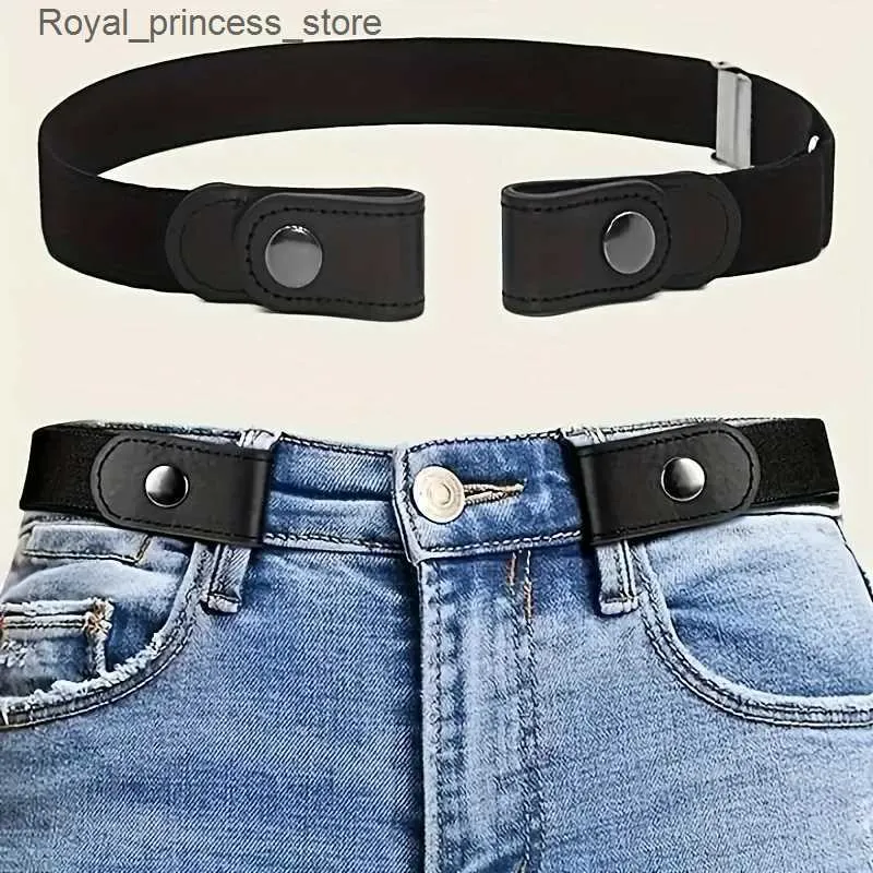 Ceinture boucle jean sans ceinture robe ceinture boucle élastique gratuite femme / hommes ceinture élastique pas protubérance pas de rides ceinture Q240425