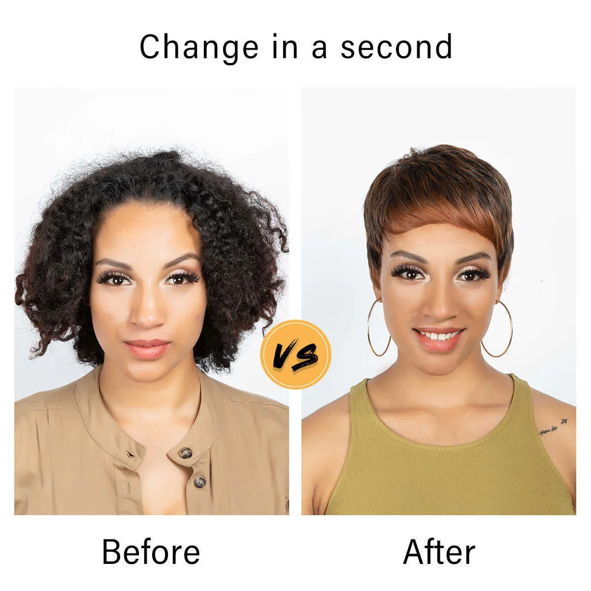 Bangs avec un nouveau point culminant pour femmes cicatricielles simulation à la mode courte coiffure coiffure coiffure de fibre synthétique perruque entièrement perruque