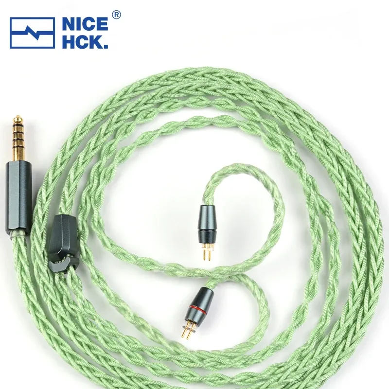 Acessórios NiceHCK Cabo de fone de ouvido GreenMood Exclusivo Fio HiFi Multimaterial HiFi 3.5/2,5/4,4mm MMCX/0,78/N5005 para A5000 N40 IEM