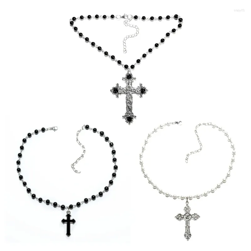 Collane a pendente q0ke collana girocollo gotico imitazione perle per le perle accessori per donne ragazze