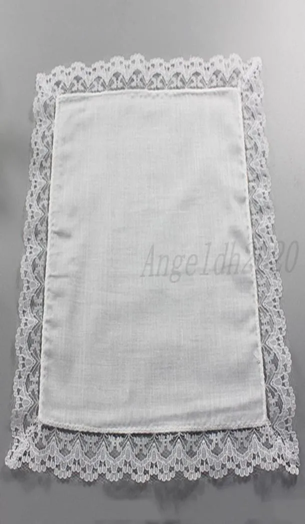 25 cm weißer Spitze dünnes Taschentuch 100 Baumwolltuch Frau Hochzeit Geschenke Party Dekoration Stoff Serviette DIY Plimple Blank Taschentuch1906297