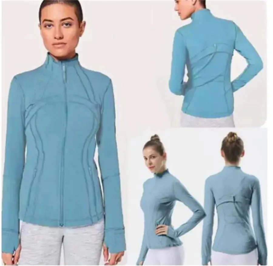 2023 Yoga Jacket Women's's ll Define Workout Sport Coat Fitness Jacket Sports Séchon actif secrète Top Solid Zip Up Sweat-shirt Sportwear Hot Sell
