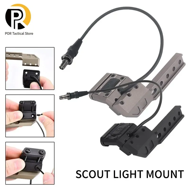 Accessoires WADSN Tactical Modbutton Pressure Interrupteur avec support de décalage pour 20 mm Picatinny Rail AirSoft AR15 M600 M300 Arme à la lampe de poche