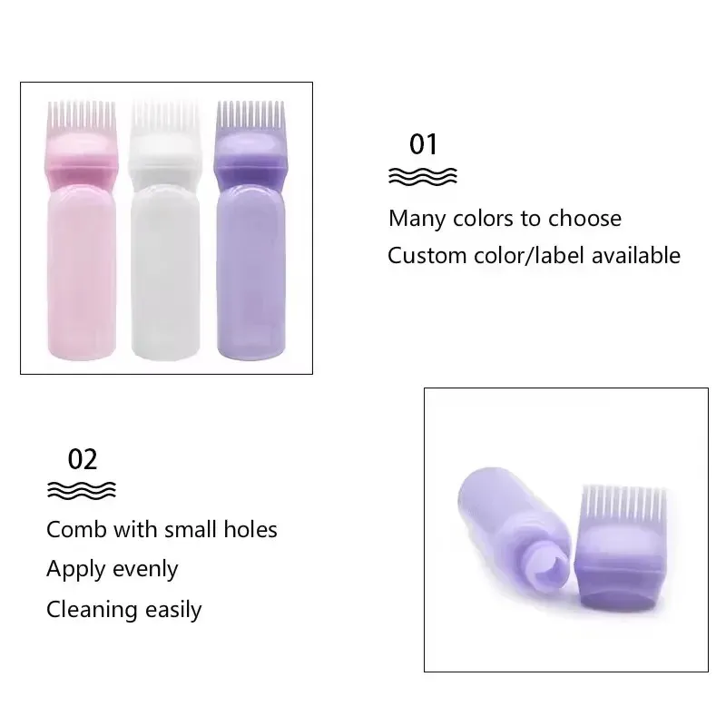 Hair Dye Applicator Brush Bottles for Dyeing Shampoo and Oil Comb Styling Hair Coloring Tool Kit