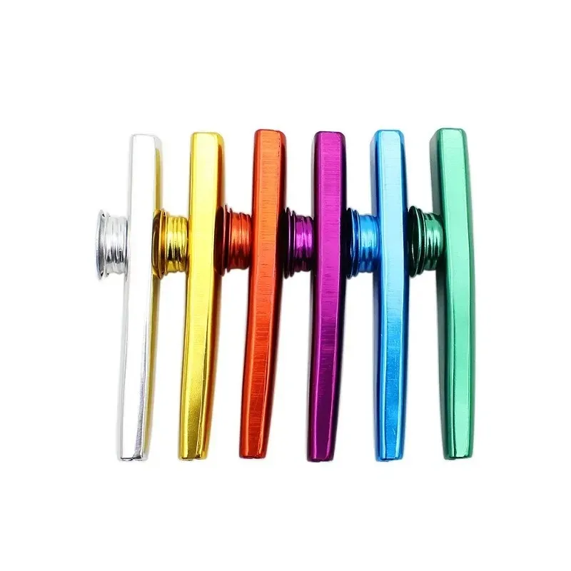 Wholesale of metal Kazu flutes produced by manufacturers, including gold and silver colored wind instruments, and colored metal