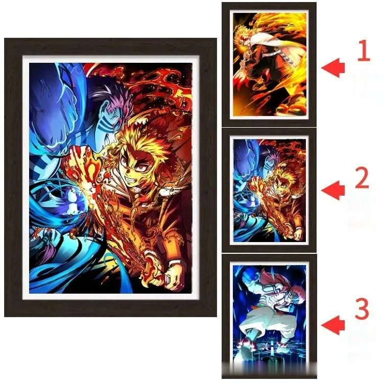 3D stereoscopic painting multi-style gradual change poster anime naked eye painting wholesale retail PET raster painting 30-40cm Gifts