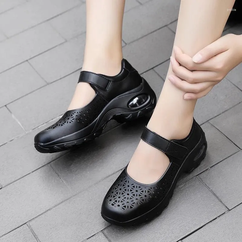 Casual Shoes Genuine Leather Soft Sole Breathable Jazz Modern Dance Sneakers For Women Plus Size 35-42