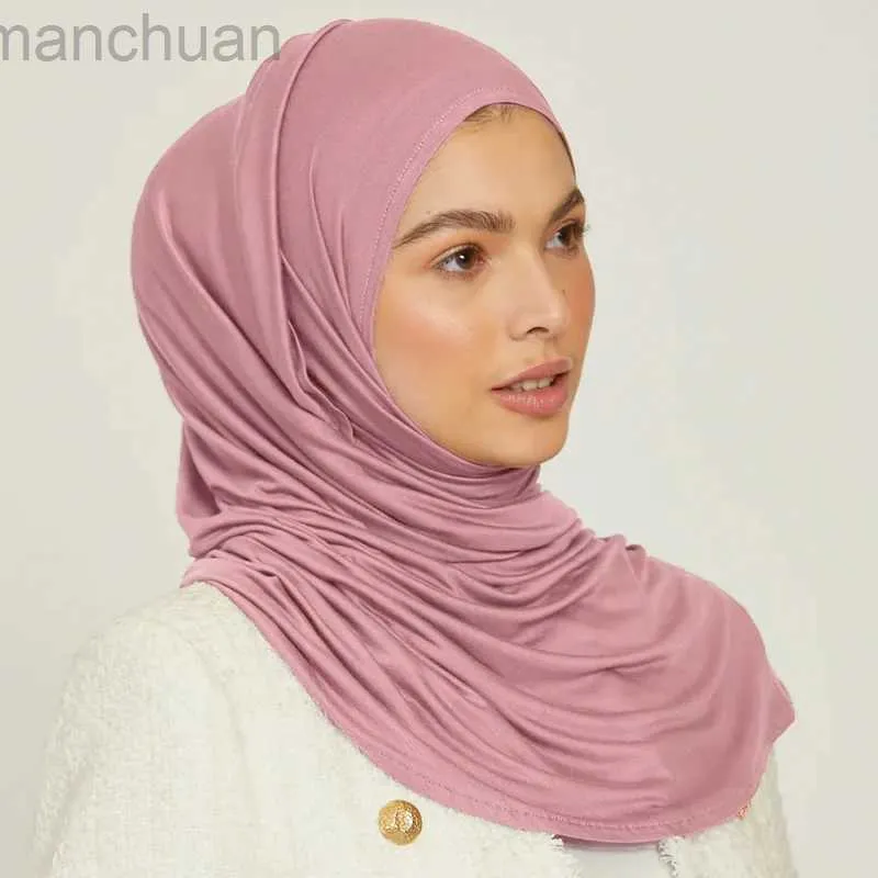 Mi38 hijabs moslimvlakte hijab katoen rekrijk premium jersey sjaals soft materiaal gebed sjaals vrouwen moslim jersey hijab d240425